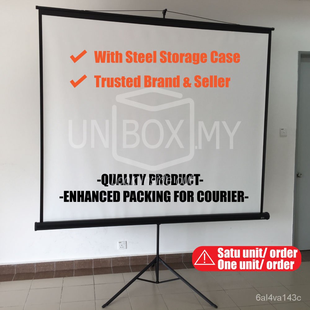 Tripod Screen Matte White Manual Projector Screen 6 7 8 Skrin Projektor