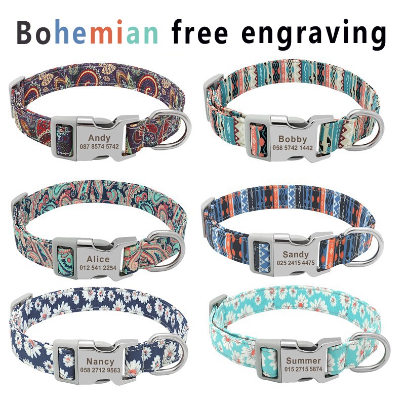 Customized Pet Collar Personalized Engraved Antilost Medium and Large