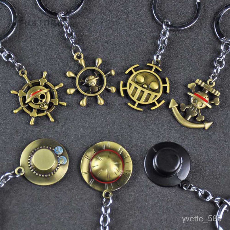 Anime One PIECE Keychain Key Chain Luffy Zoro Sanji Nami Hat Key Ring