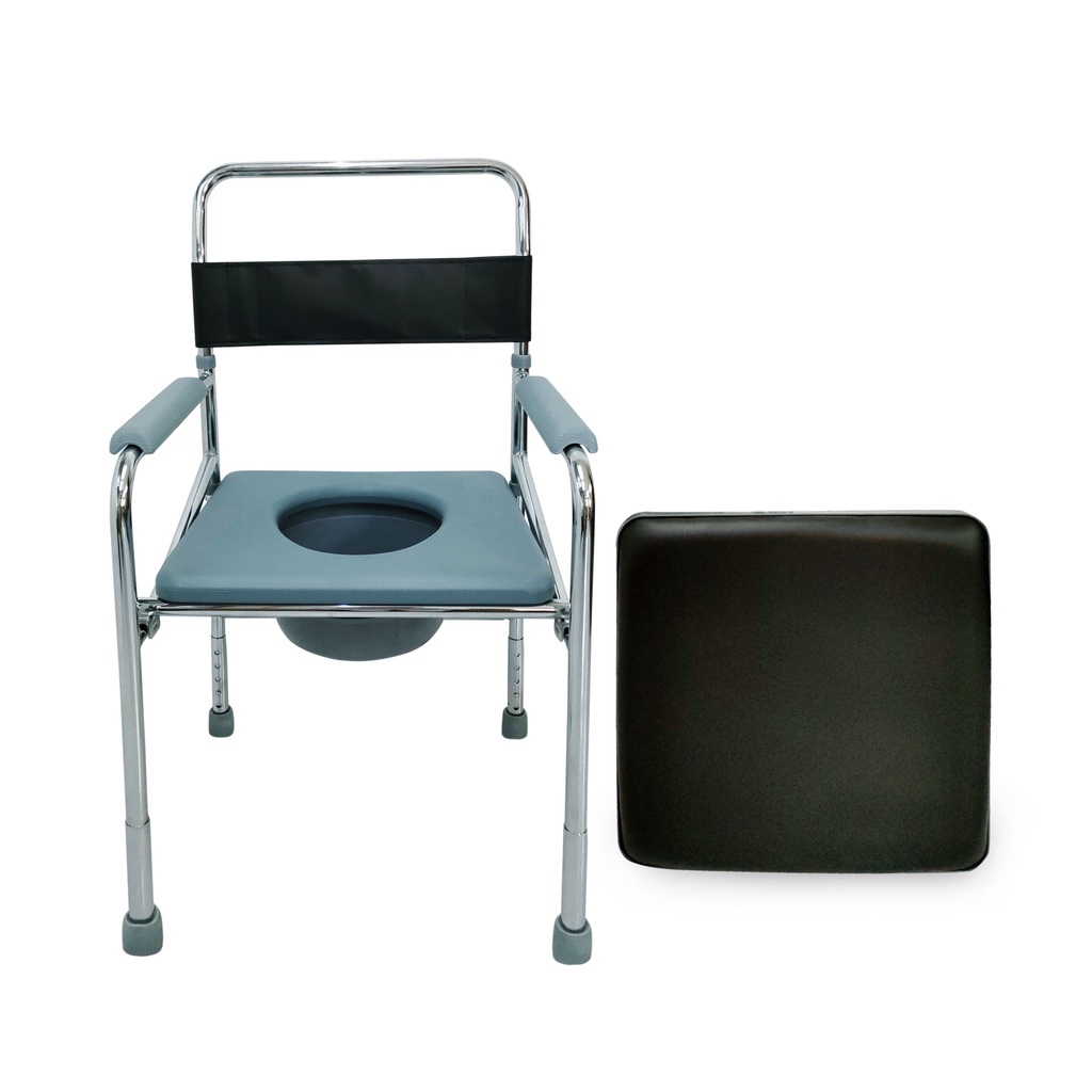 SURRMED STANDARD COMMODE CHAIR WITHOUT WHEELS (WITH FOAM) Shopee