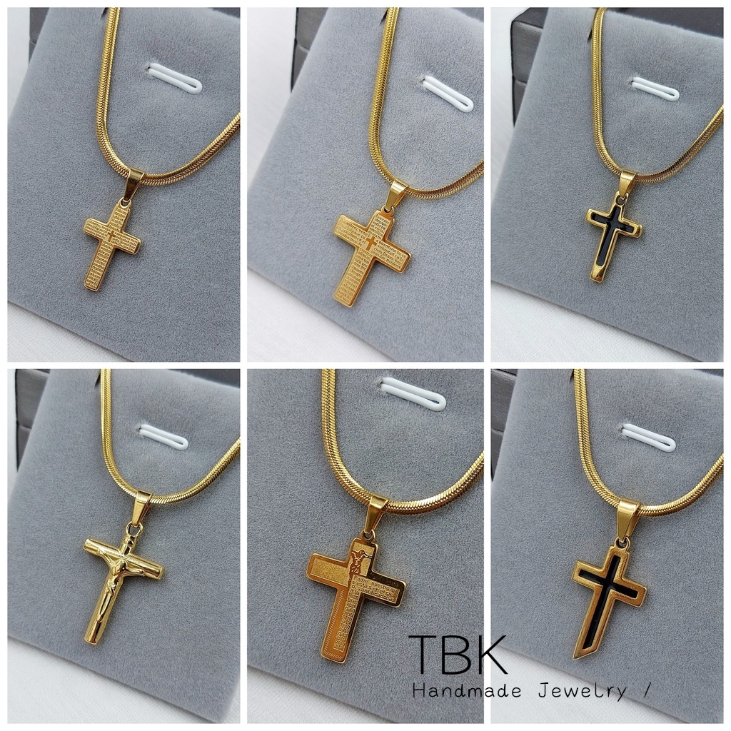TBK 18K Golden cross Stainless Steel necklace for women men necklace