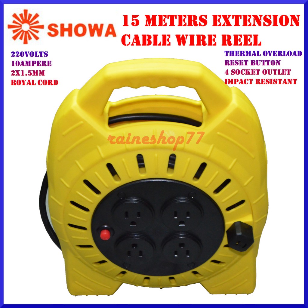 Showa Extension Cable Reel Extension Wire 15meters Shopee Philippines