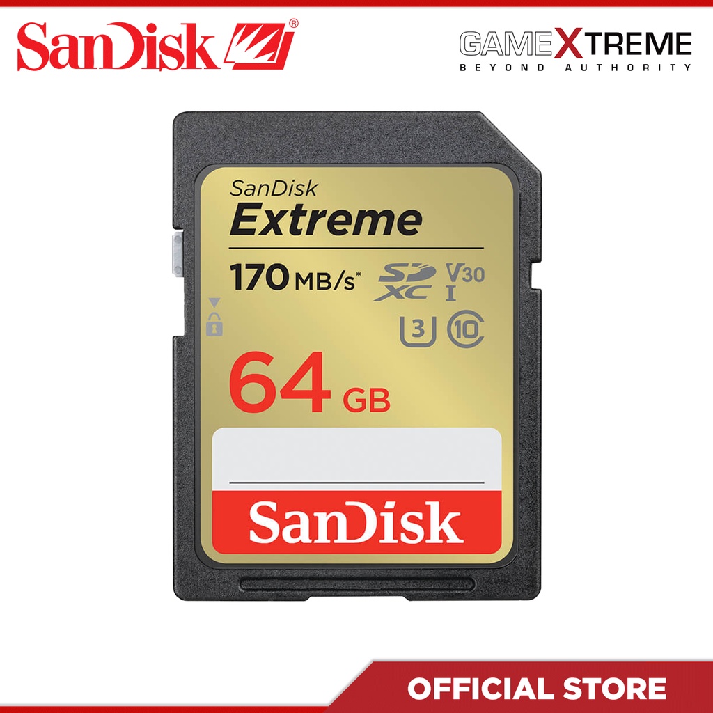 SanDisk Extreme SDSDXV2 64GB SD CARD SDXC UHSI C10,U3,V30,4K DSLR
