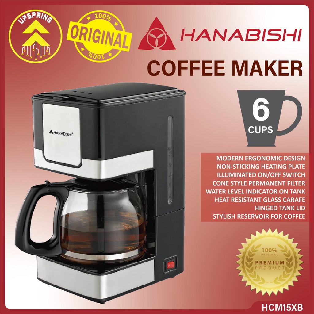 Hanabishi Original 6 Cups Coffee Maker Coffee Machine Hcm15Xb Hcm 15Xb