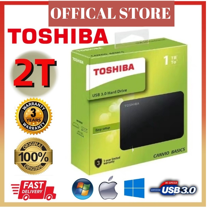 Toshiba 2TB 2.5'' USB3.0 1TB 2TB Hard Drive Portable External Hard