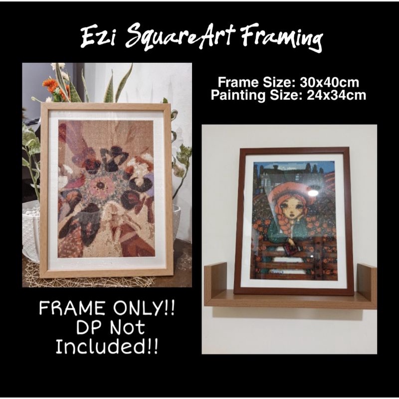 Diamond Painting Frame with 1" Matting 30x40cm (Window Size 24x34cm