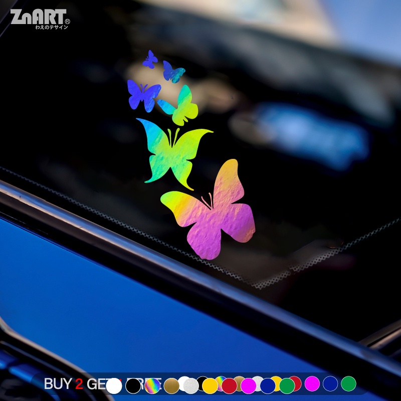 Free Butterfly Hibiscus Flower Car Stickers for Car Window Decoration