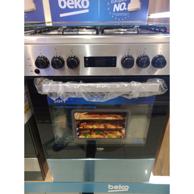 BEKO 60 CM stainless gas range 3 gas +1 hotplate electric oven