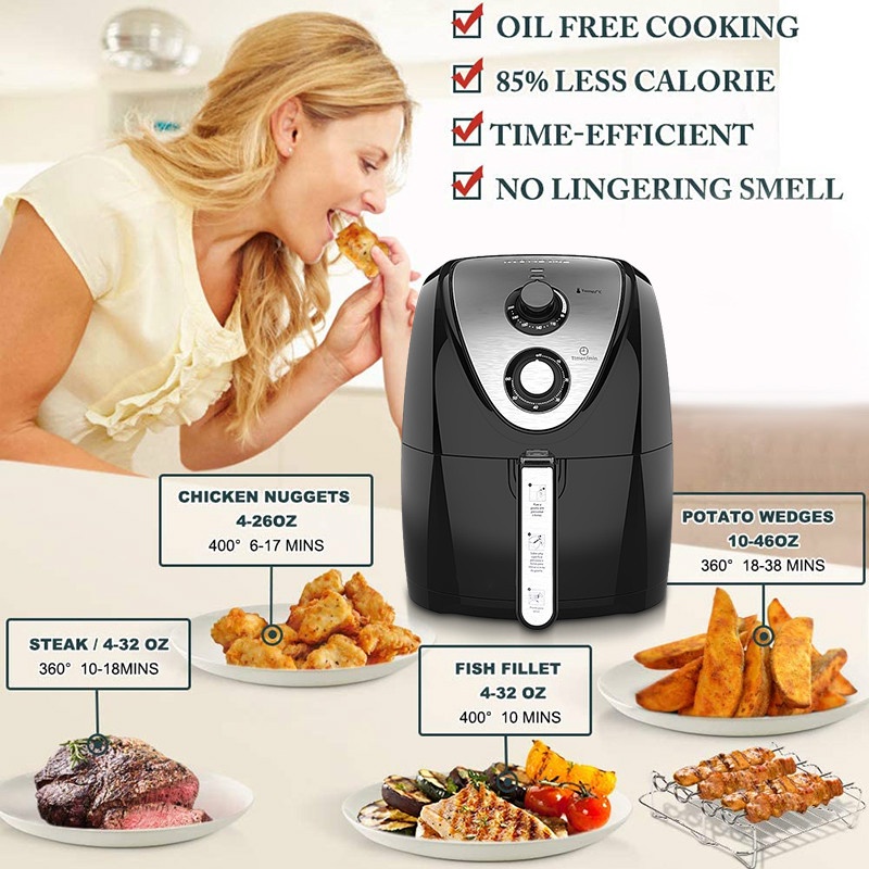 1000W Multifunctional Oil Free Air Fryer 3 Liter High Capacity