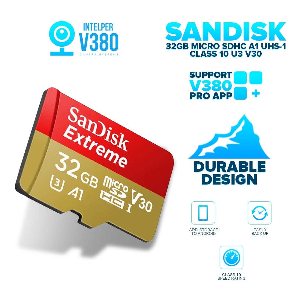 SanDisk Micro SD Card Extreme Series 32GB SDHC A1 UHSI Class 10 up to