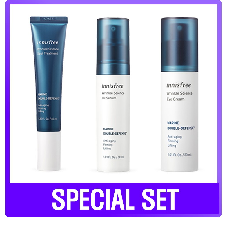 Iwwi innisfree Wrinkle Science Set (Spot Treatment, Eye Cream, Oil