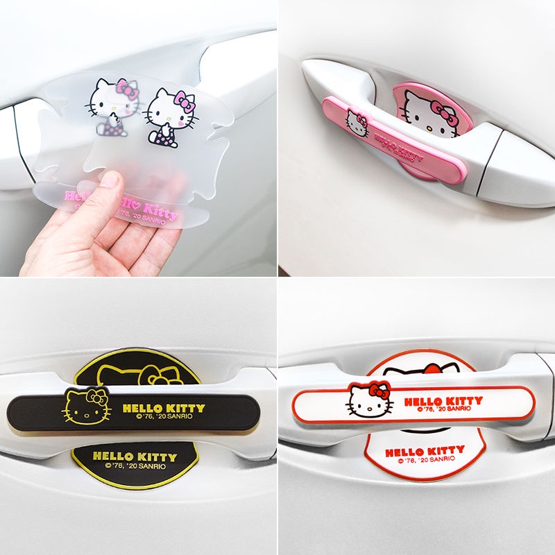 Hello Kitty Car Door Bowl Paste Cute Door Paint Protective Film