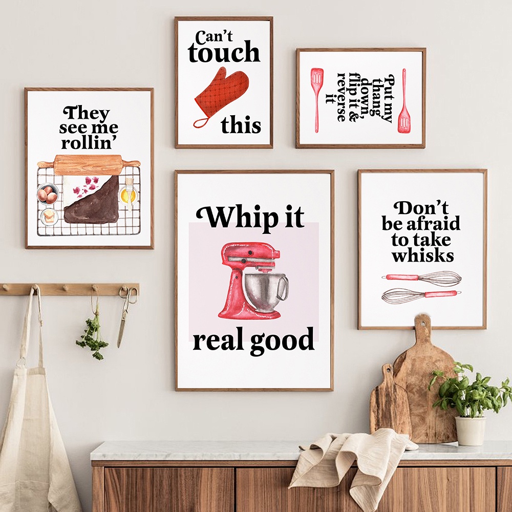Baking Print Funny Kitchen Rap Puns Wall Art Canvas Painting Quotes Kitchenware Poster Picture