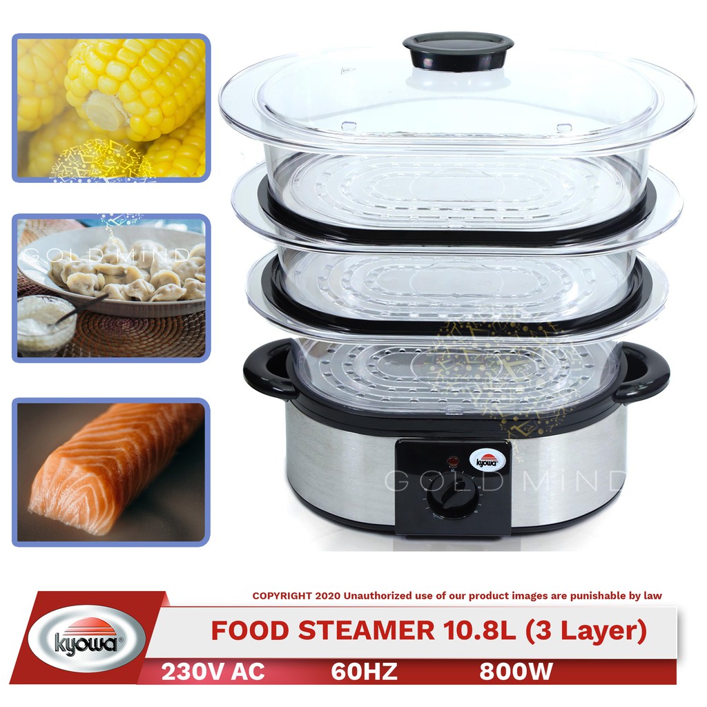 Kyowa Electric Steamer 3Layer Transparent & Collapsible 10.8L Capacity