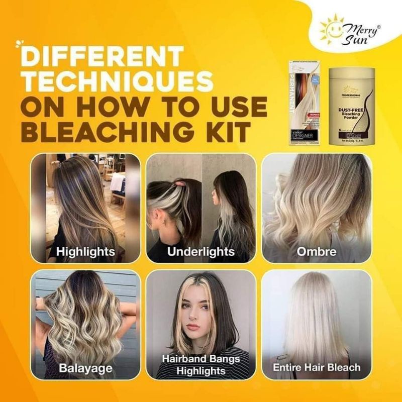 MERRY SUN Super Decoloring Light BleachHair Bleaching Set (No Hapdi