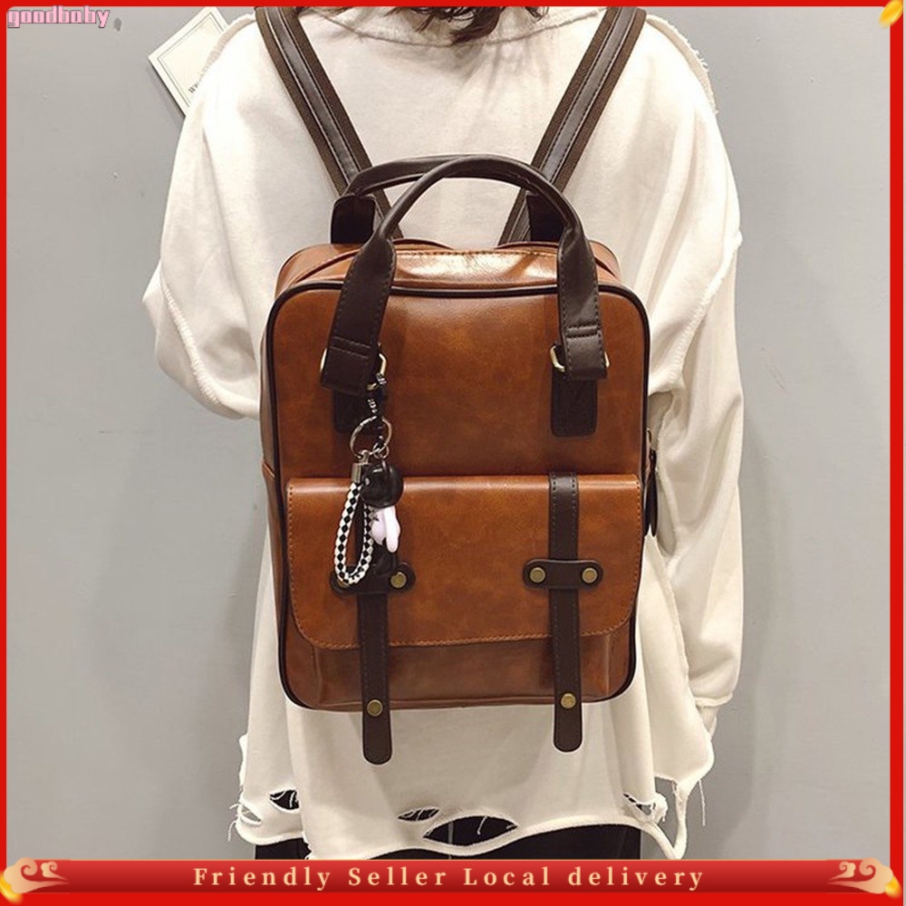 Leather Backpack Women Fashion Backpacks Casual College School Bag