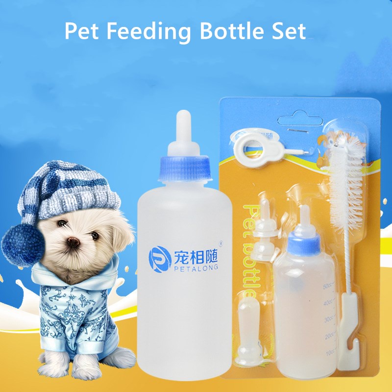 6pcs Pet Nursing Bottle Kit Squeeze Liquid Dogs Cats Rabbit Feeding