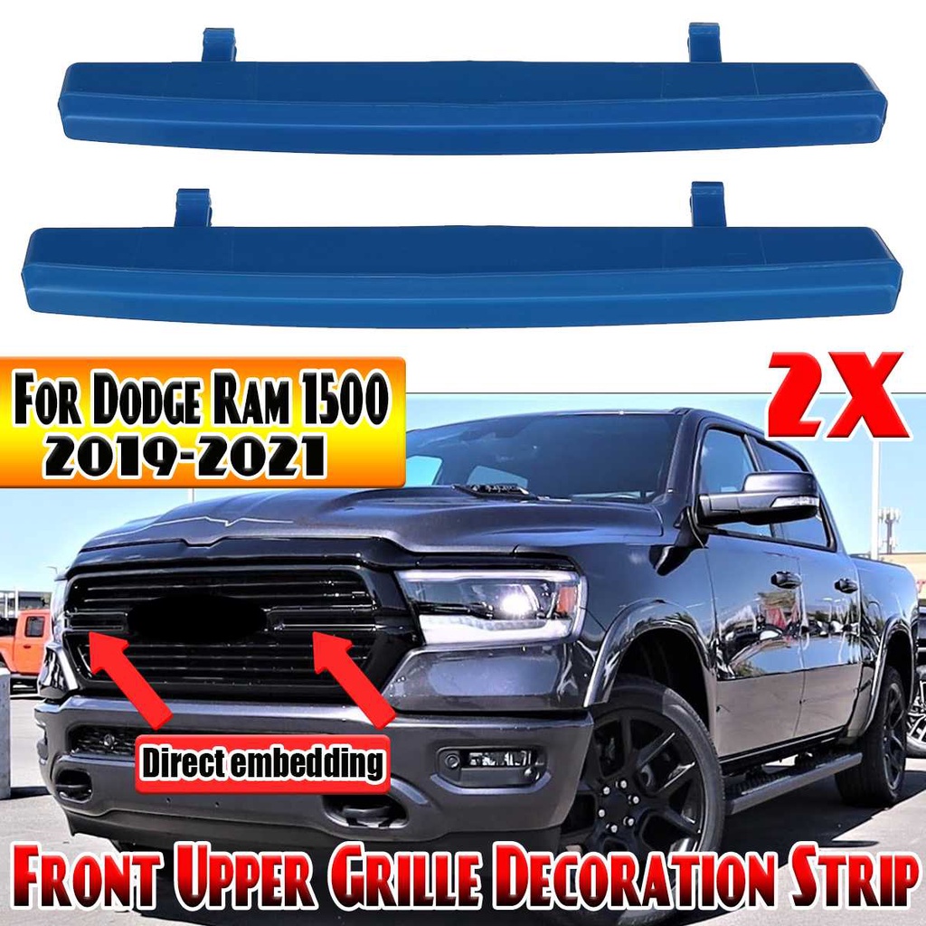 2x Car Front Upper Grille Grill Decorative Strip For Dodge Ram 1500