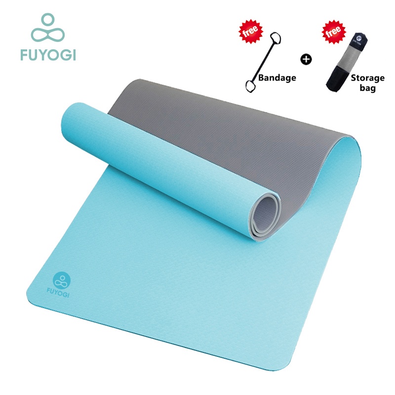 FUYOGI Yoga Mat Thickened TPE 8MM Non Slip Workout Exercise Fitness