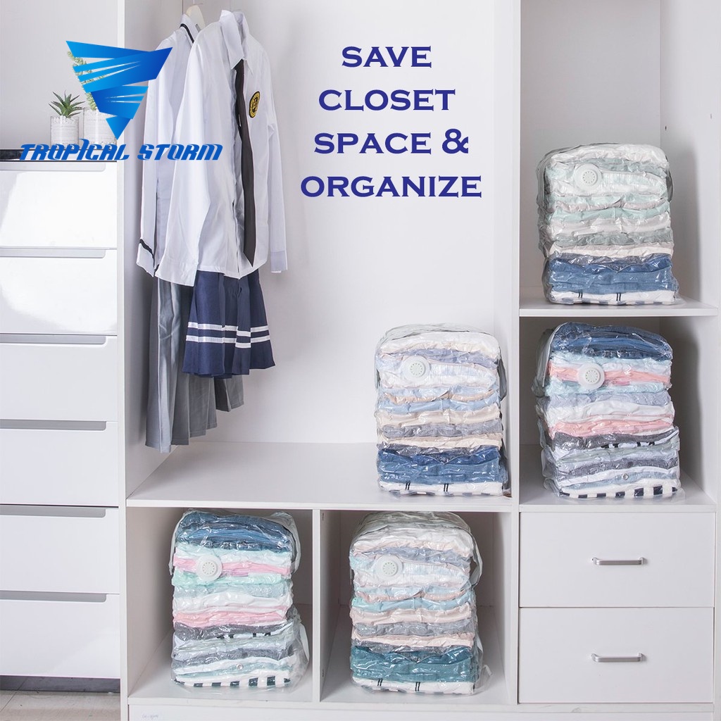 Reusable Resealable Vacuum Bag Compression Vacuum Storage Bag , Travel