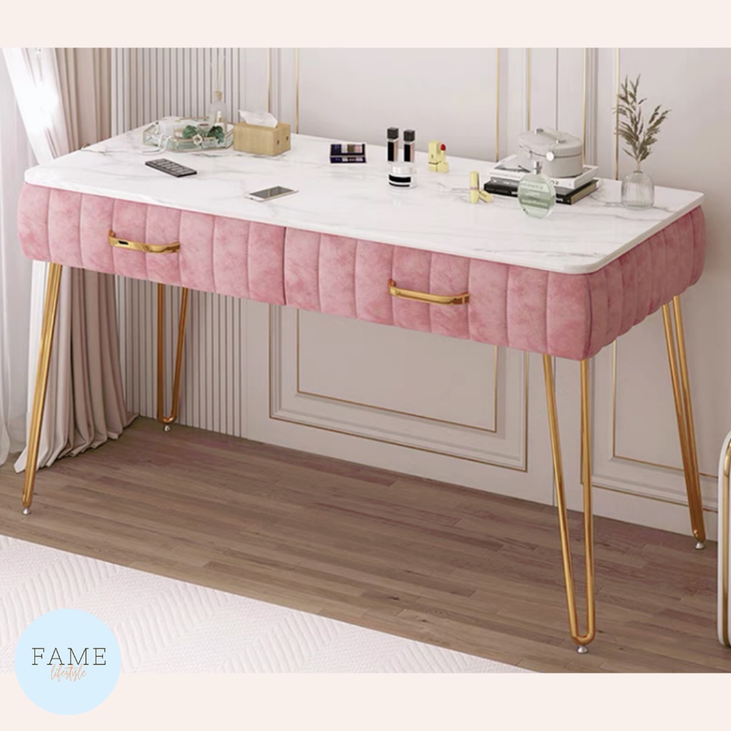 Velvet Vanity Table in Hairpin Legs (100cm) Shopee Philippines