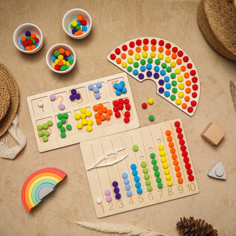 Rainbow Board Wooden Toys Baby Montessori Educational Toys Color