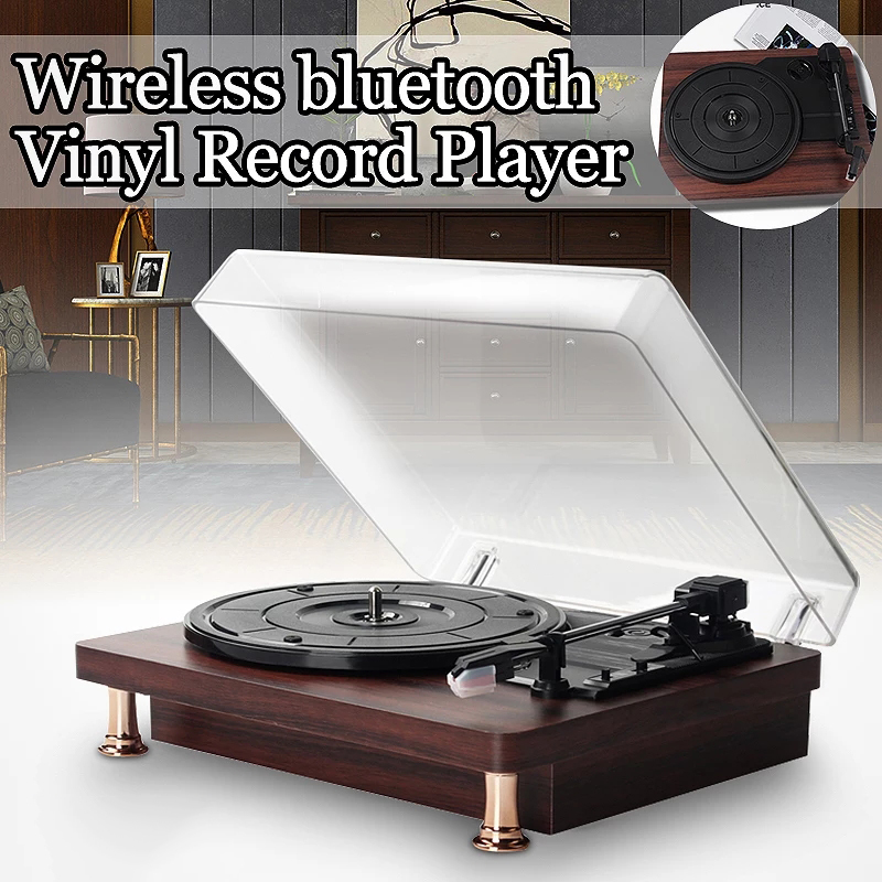Hifi Vinyl Record Player Retro Phonograph Builtin Amplifier 3Speeds