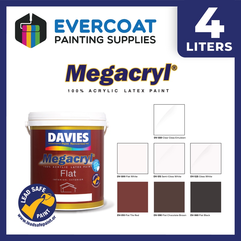 Davies Megacryl 100 Acrylic Latex Paint WaterBased 4L Shopee