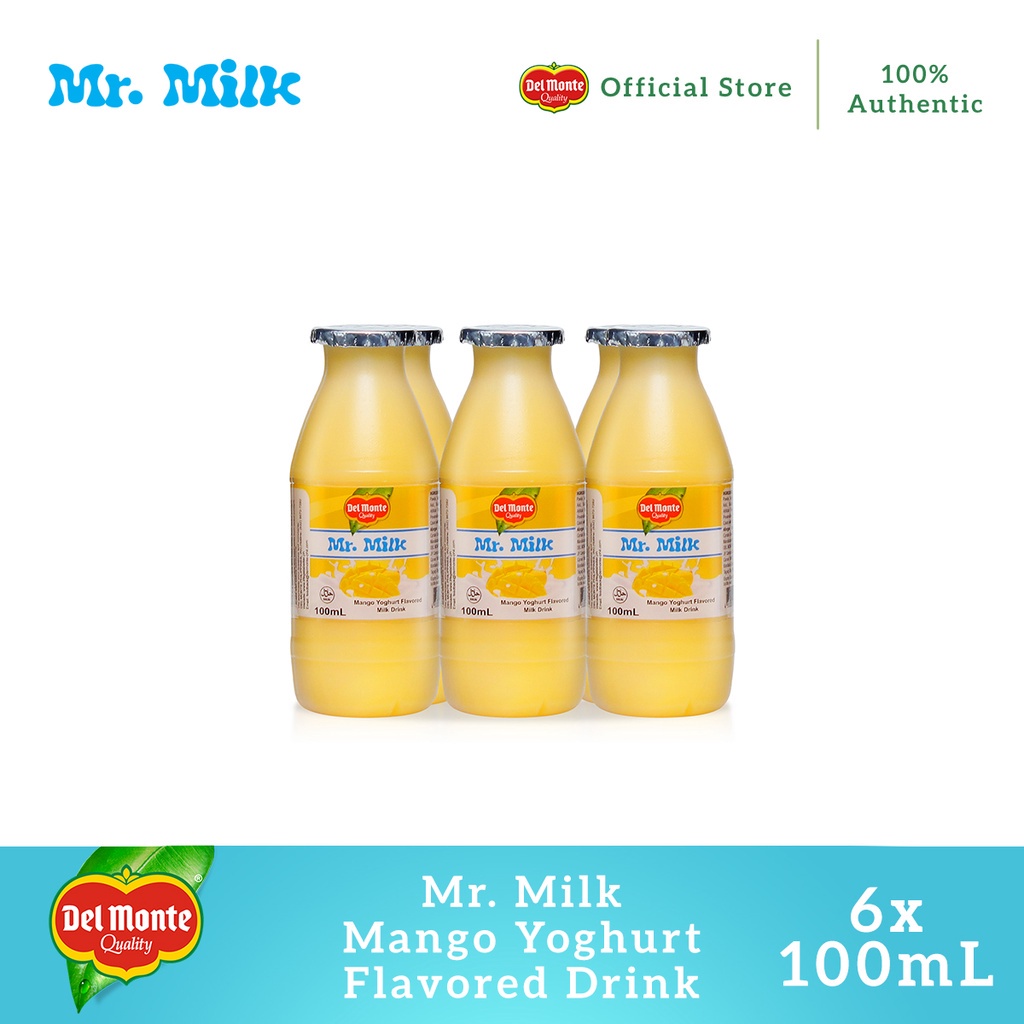 Del Monte Mr. Milk Mango Yoghurt Flavored Milk Drink 100mL x 6 Shopee