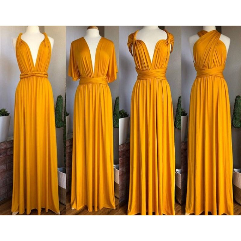 Yellow Gold Infinity Dress with Attached Tube Floorlength kidsPlus