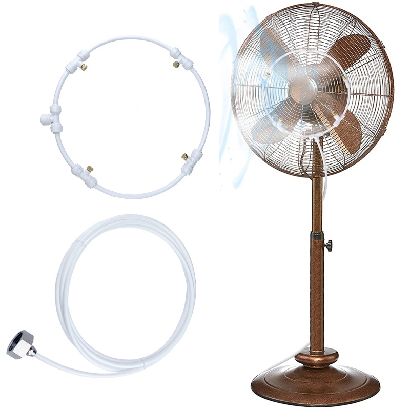 Outdoor White Misting System Fan Mister Kit For A Cool Patio Breeze