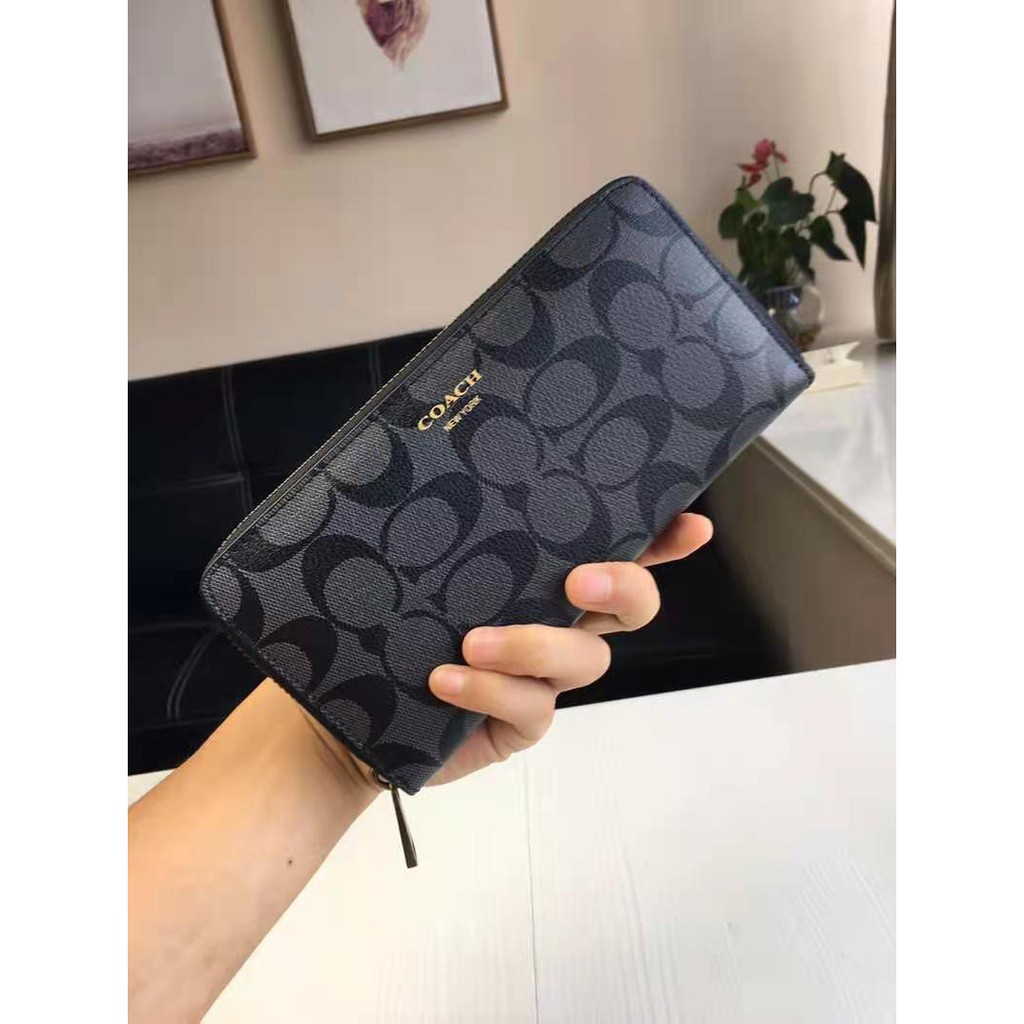 Coach 74597 Men's Wallet Classic PVC Leather Long multi slot Zipper