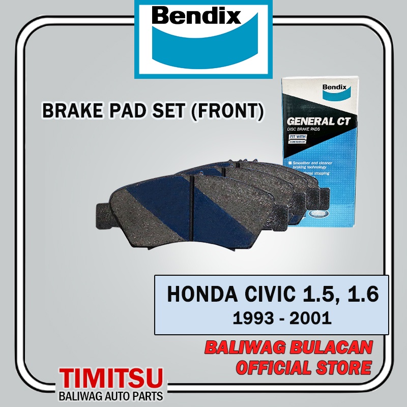 BRAKE PADS FRONT SET HONDA CIVIC 1.5, 1.6 1993-2001 / CITY / JAZZ