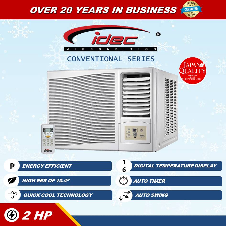 IDEC 2 HP Window Type NonInverter Aircon Series Airconditioner with Remote Energy Efficient