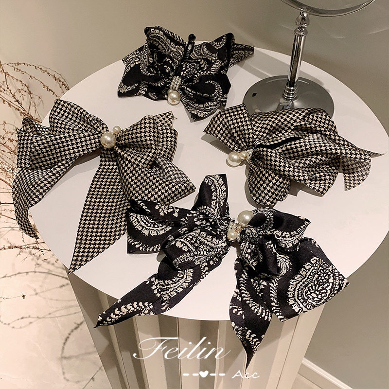 2022 Houndstooth Big Bow Headdress Hair Clip Spring Shopee Philippines