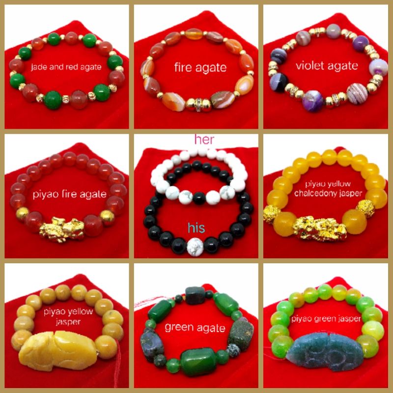 Assorted Designs of Lucky Stone Bracelet (unisex) Shopee Philippines