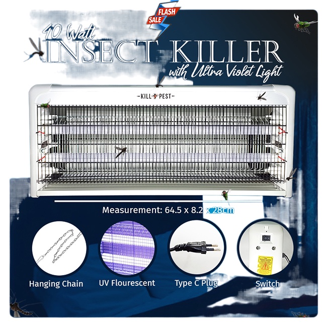 Aluminum Electric UV Light Kill Pest Mosquito Insect Fly Killer