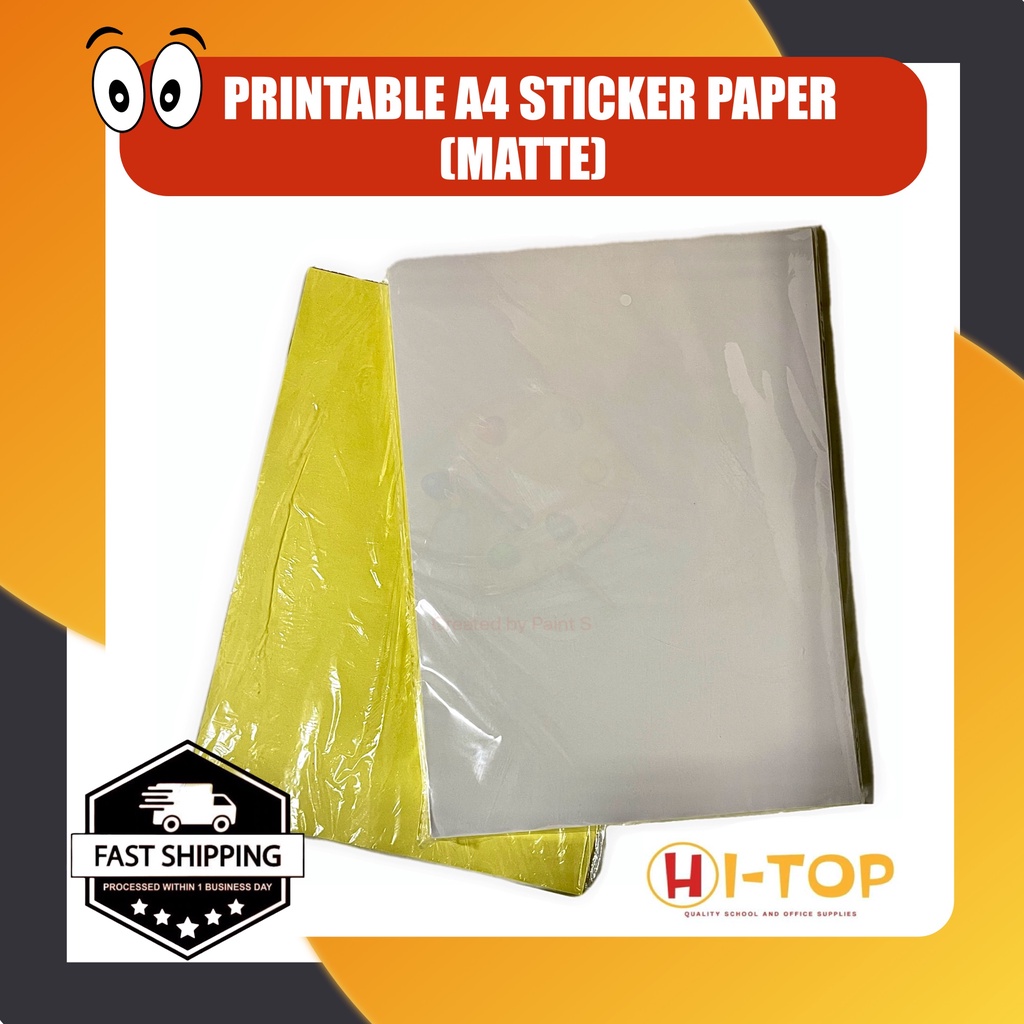 Sticker Paper A4 Size Matte l Sold per Pack (10 Sheets) PRINTABLE