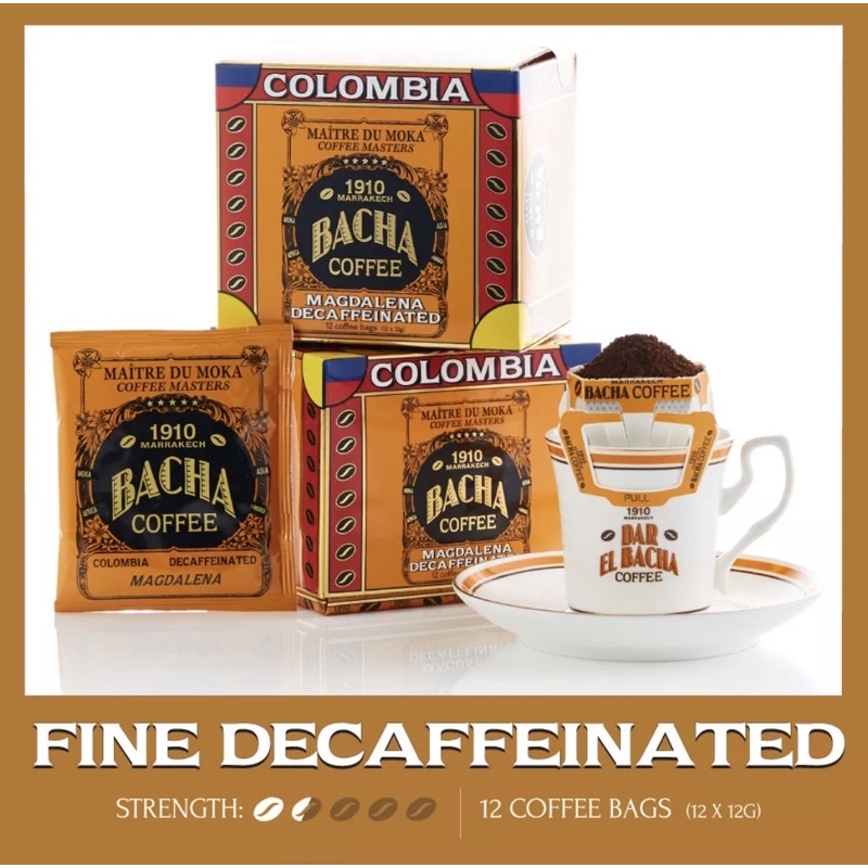 [On Hand] Bacha Coffee Decaffeinated Coffee x12 Drip Filter Shopee