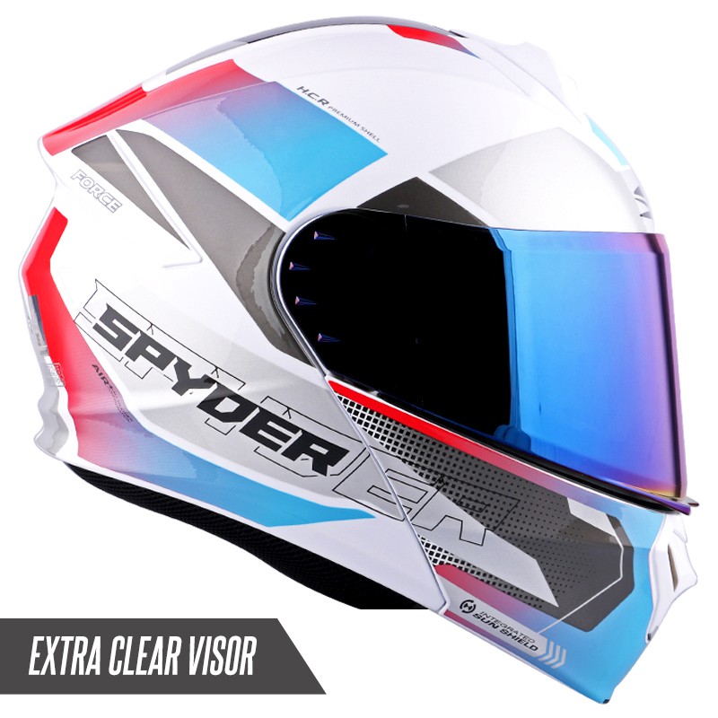 Spyder Force GD S1 Modular Dual Visor Helmet (Free Clear Visor