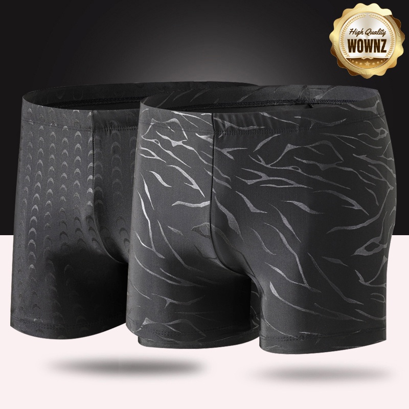 High Quality Men's Swimwear Stretch Boxer Swimsuit Shark Skin Swimming