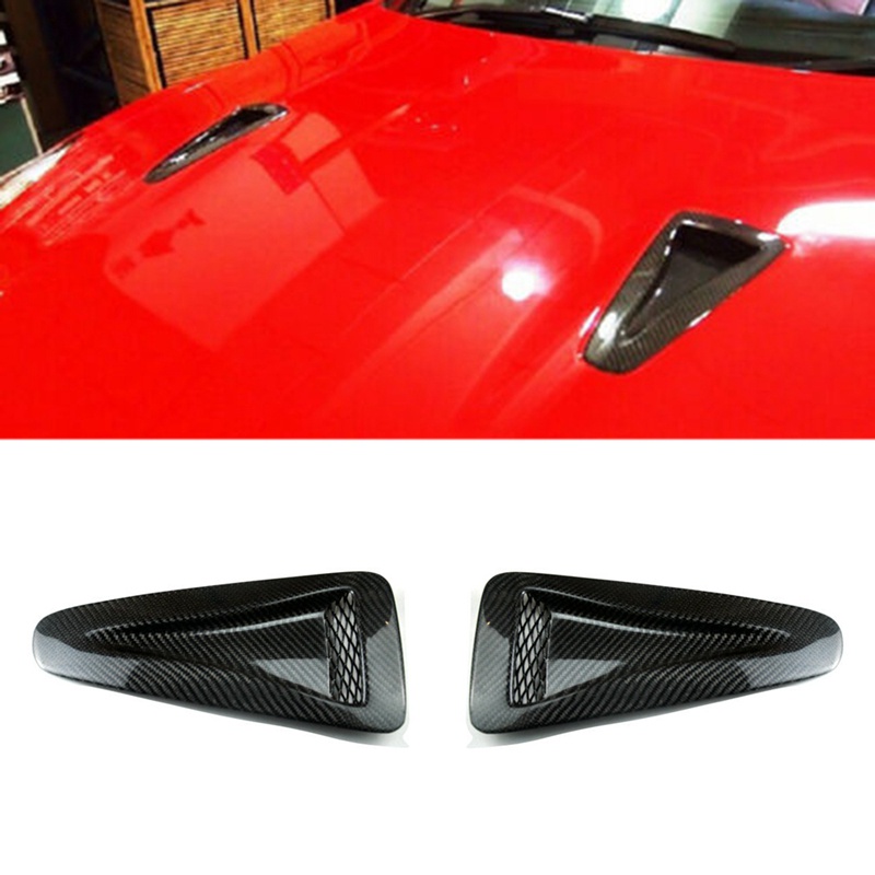 Carbon Fiber Hood Vents Scoop Inlet Cover Exterior Car
