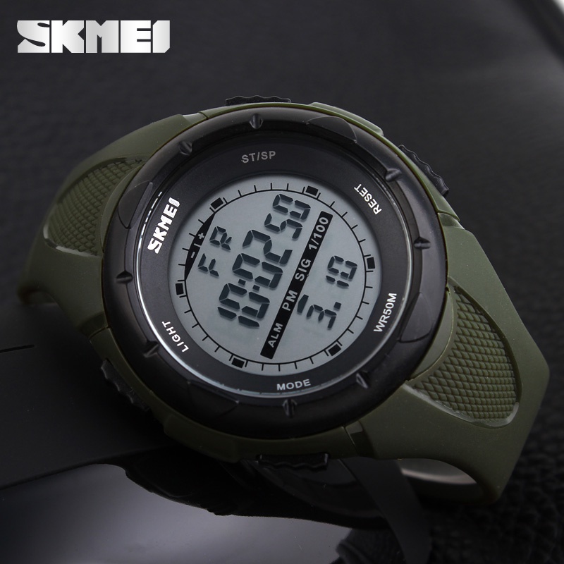 SKMEI New Men's Solar Power Digital Watch LED 50M Waterproof Alarm Sport Watches relo for watch