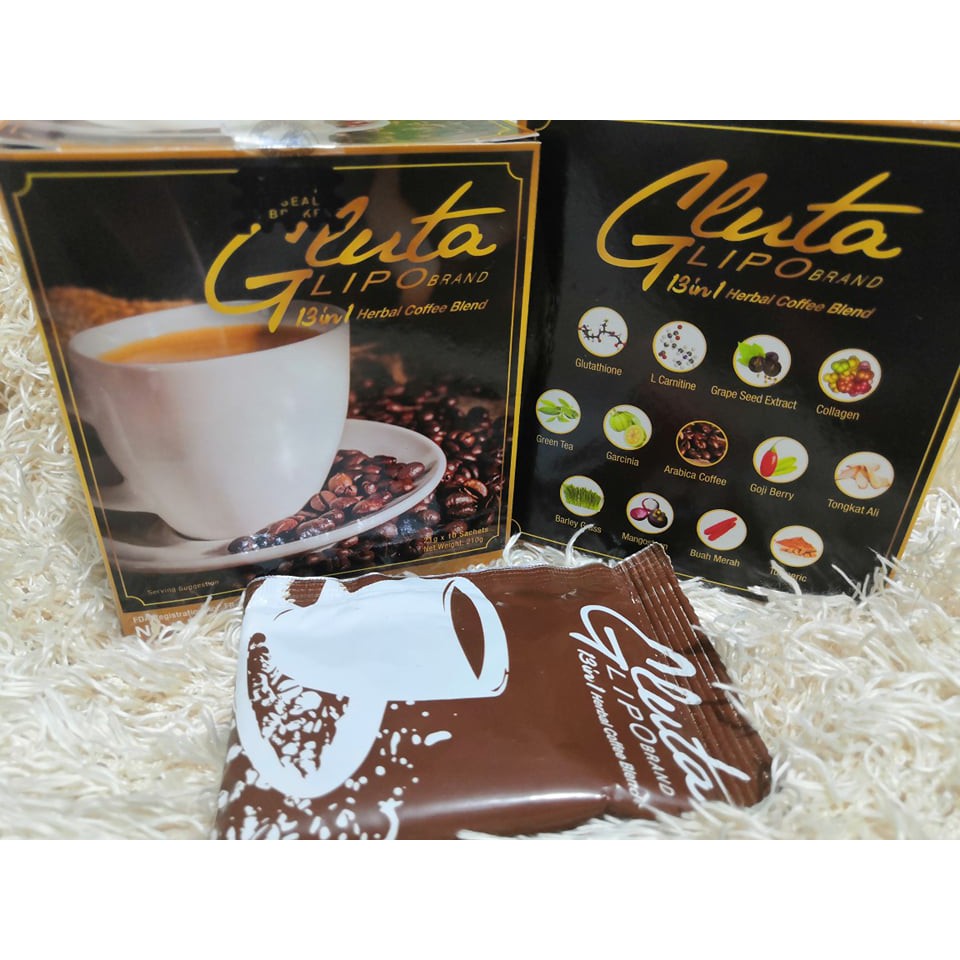 GLUTA LIPO COFFEE (10 sachets of 21g / box) Shopee Philippines