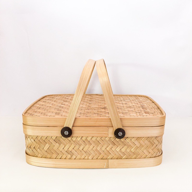 (Kazoku) Bamboo Picnic Basket Shopee Philippines