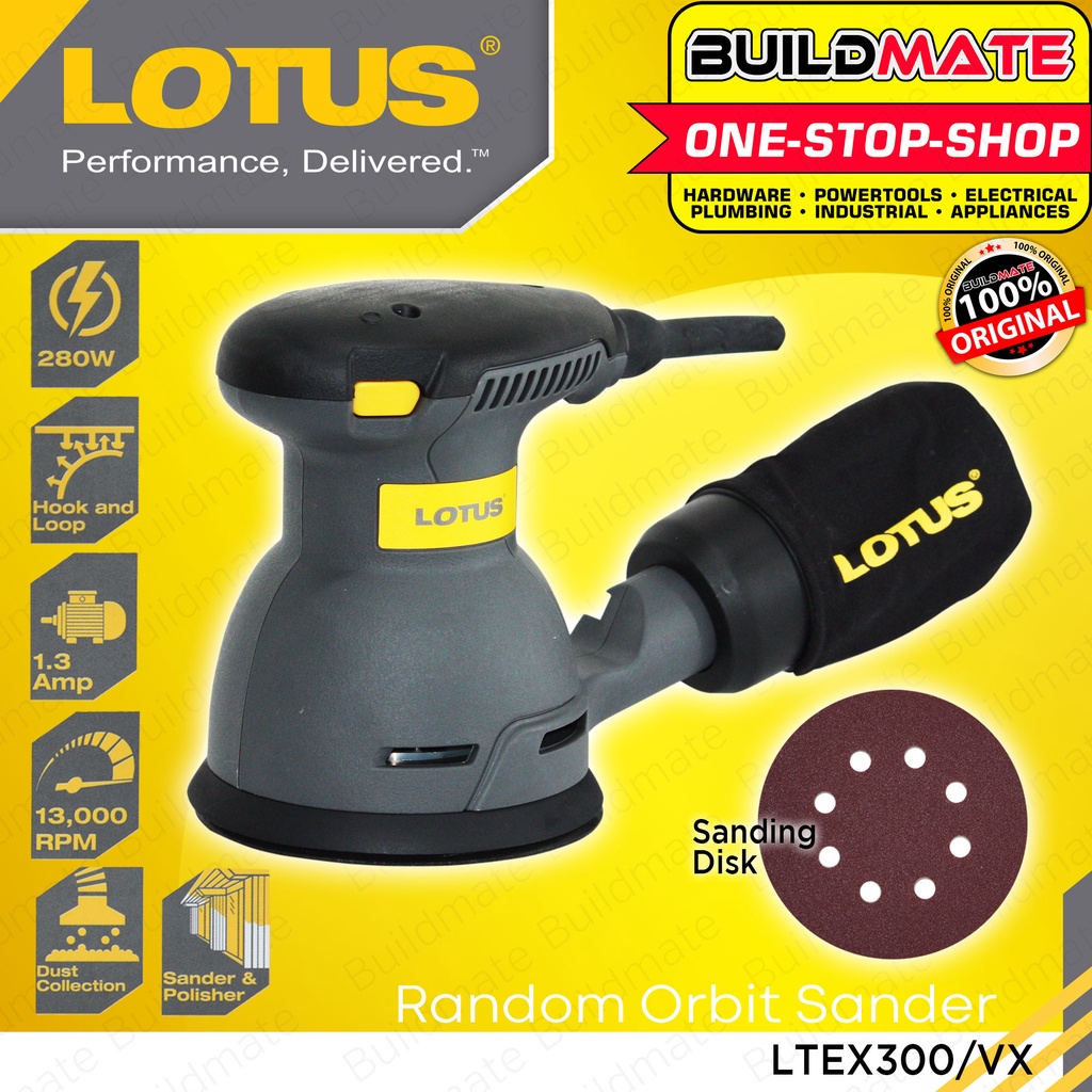 BUILDMATE Lotus Random Orbit Orbital Sander 280W Wood Orbital Sanding Finish Wood Sander LPT