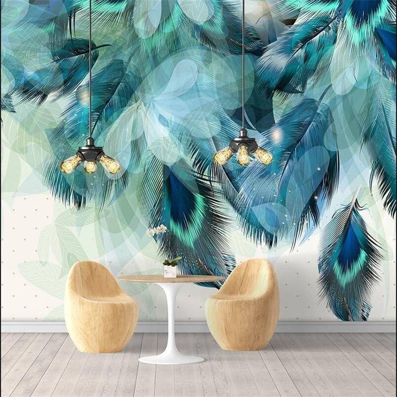 Custom 3d American Large Mural Wallpaper Art Feather Wallpaper Living