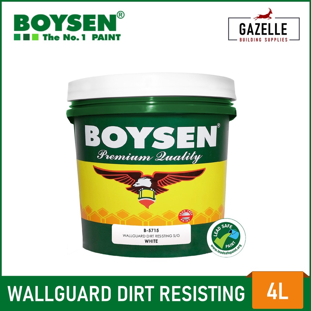 BOYSEN Wallguard Dirt Resisting Latex White 5715 4L Shopee Philippines