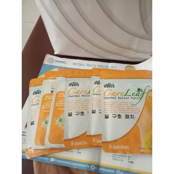 Care Leaf Thermal Relief Patch (Original) 8 patches in a Pack Shopee