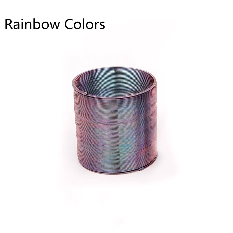 Height 69mm Colorful Color Magic Rainbow Big Steel Metal Slinkys Funny